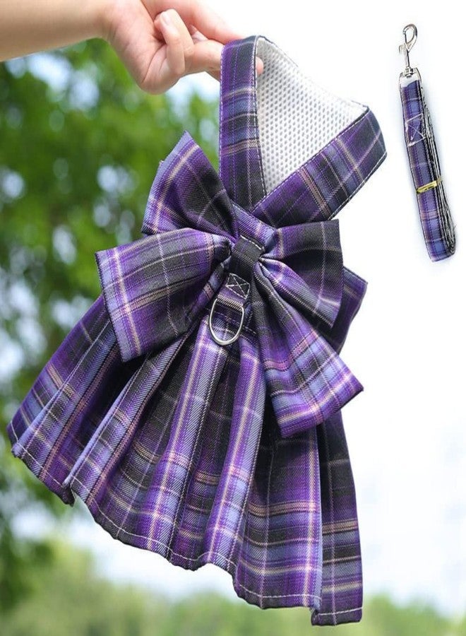 Barn Eleven Rabbit Harness and Leash for Walking Escape Proof - Cute Skirt Mesh Breathable Bunny Vest Harness Outdoor Camping Hiking Training - Also Suit for Ferret Kittn Puppy Small Animals (Small,Purple) - Image 3